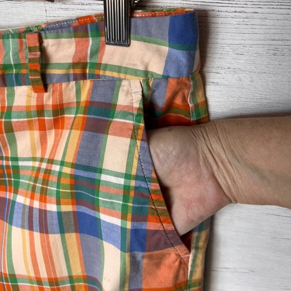 Lauren Ralph Lauren Shorts Womens Size 12 Colorful Plaid Bermuda Cotton Blend - Picture 9 of 16